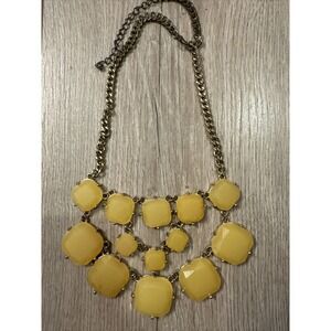 Yellow Statement Boho Necklace Bib Layered Chunky Adjustable Chain Retro‎
